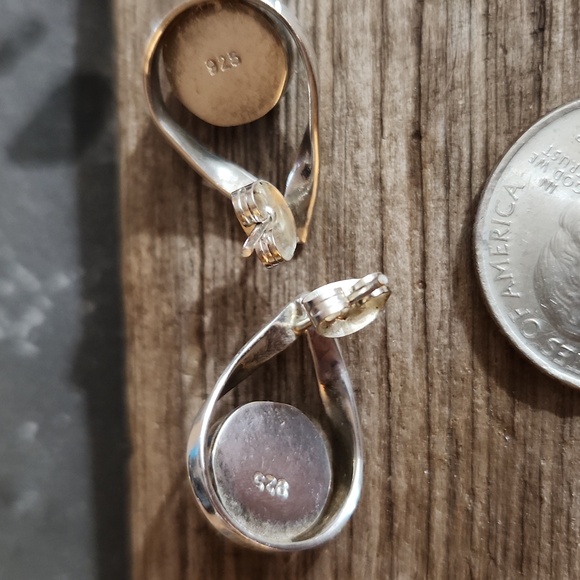 Larimar And Sterling Silver Earrings. EUC - Picture 5 of 5